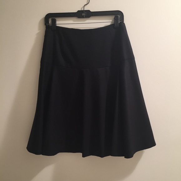 AKRIS LAMB NAPPA LEATHER/WOOL SKIRT - Picture 2 of 8